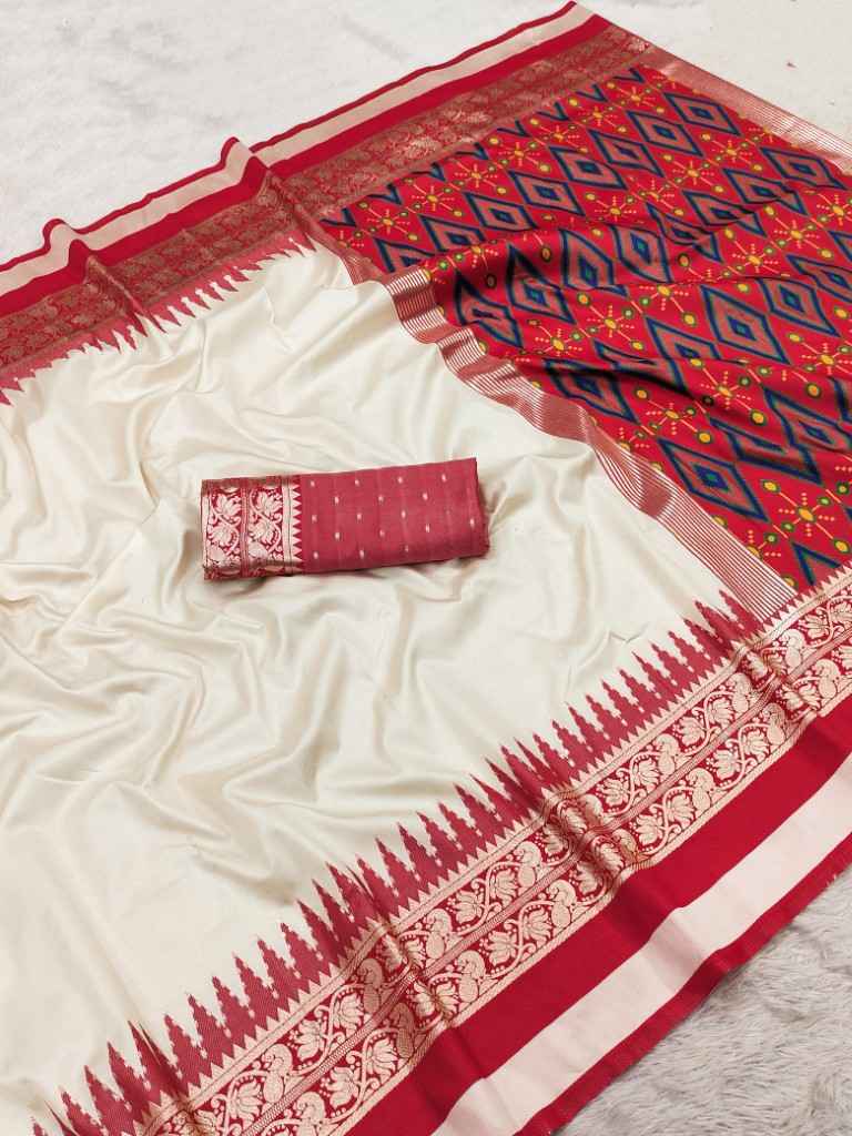 SOFT SMOOTH SILK SELF ZARI WEAVING PATOLA STYLE SAREE