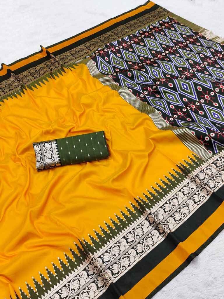 SOFT SMOOTH SILK SELF ZARI WEAVING PATOLA STYLE SAREE
