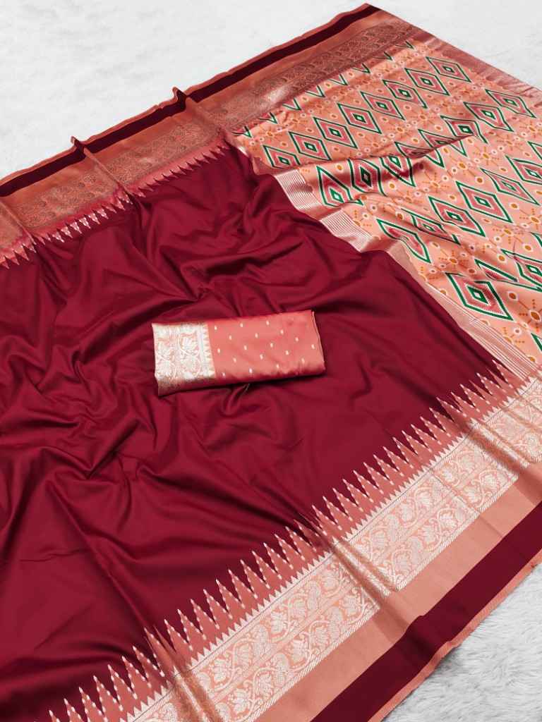SOFT SMOOTH SILK SELF ZARI WEAVING PATOLA STYLE SAREE