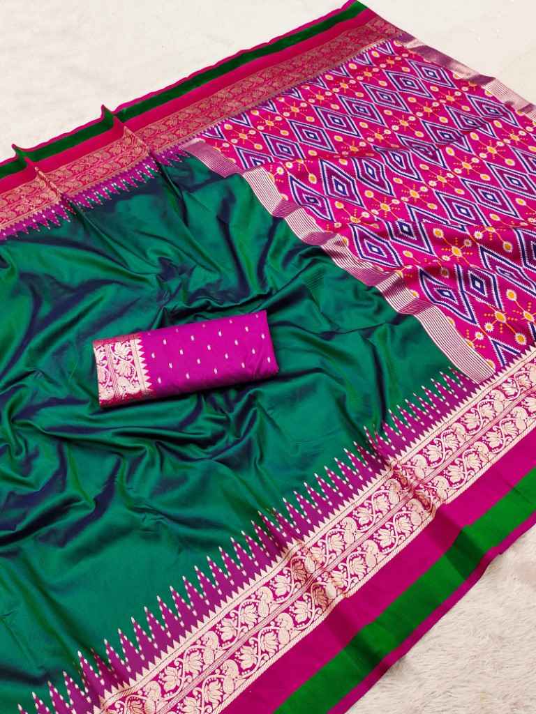 SOFT SMOOTH SILK SELF ZARI WEAVING PATOLA STYLE SAREE