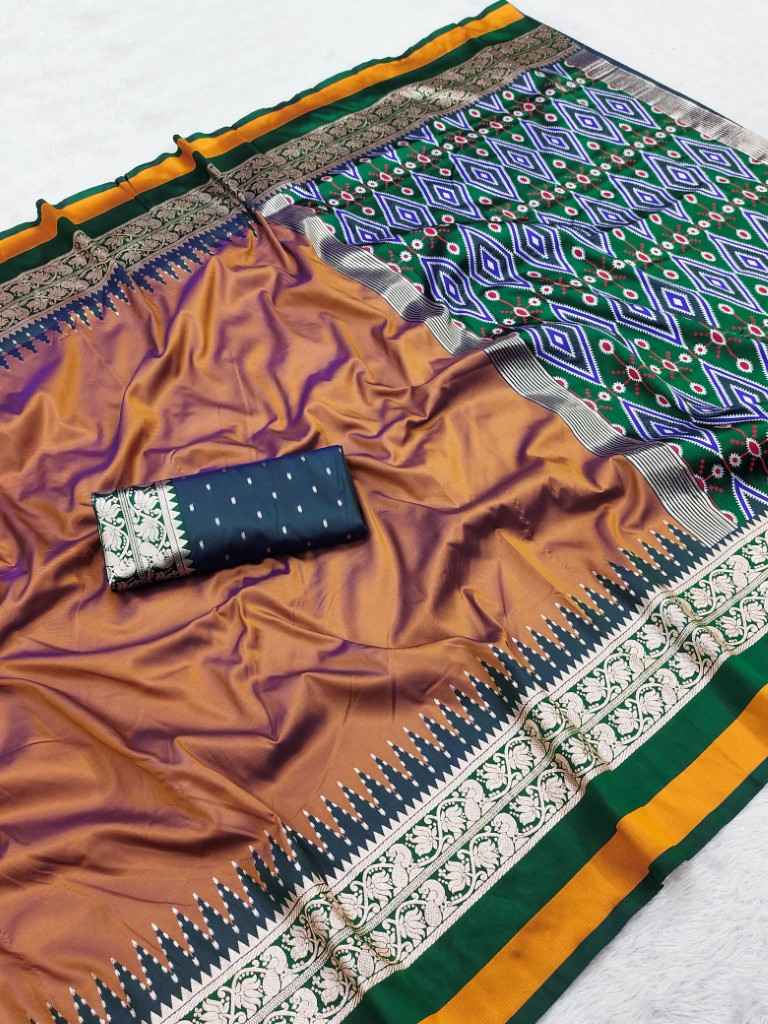 SOFT SMOOTH SILK SELF ZARI WEAVING PATOLA STYLE SAREE
