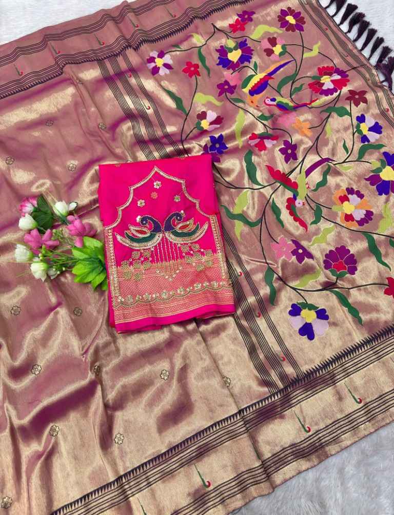 SOFT ZARI TISSUE PETHANI SILK ZARI WEAVING SAREE