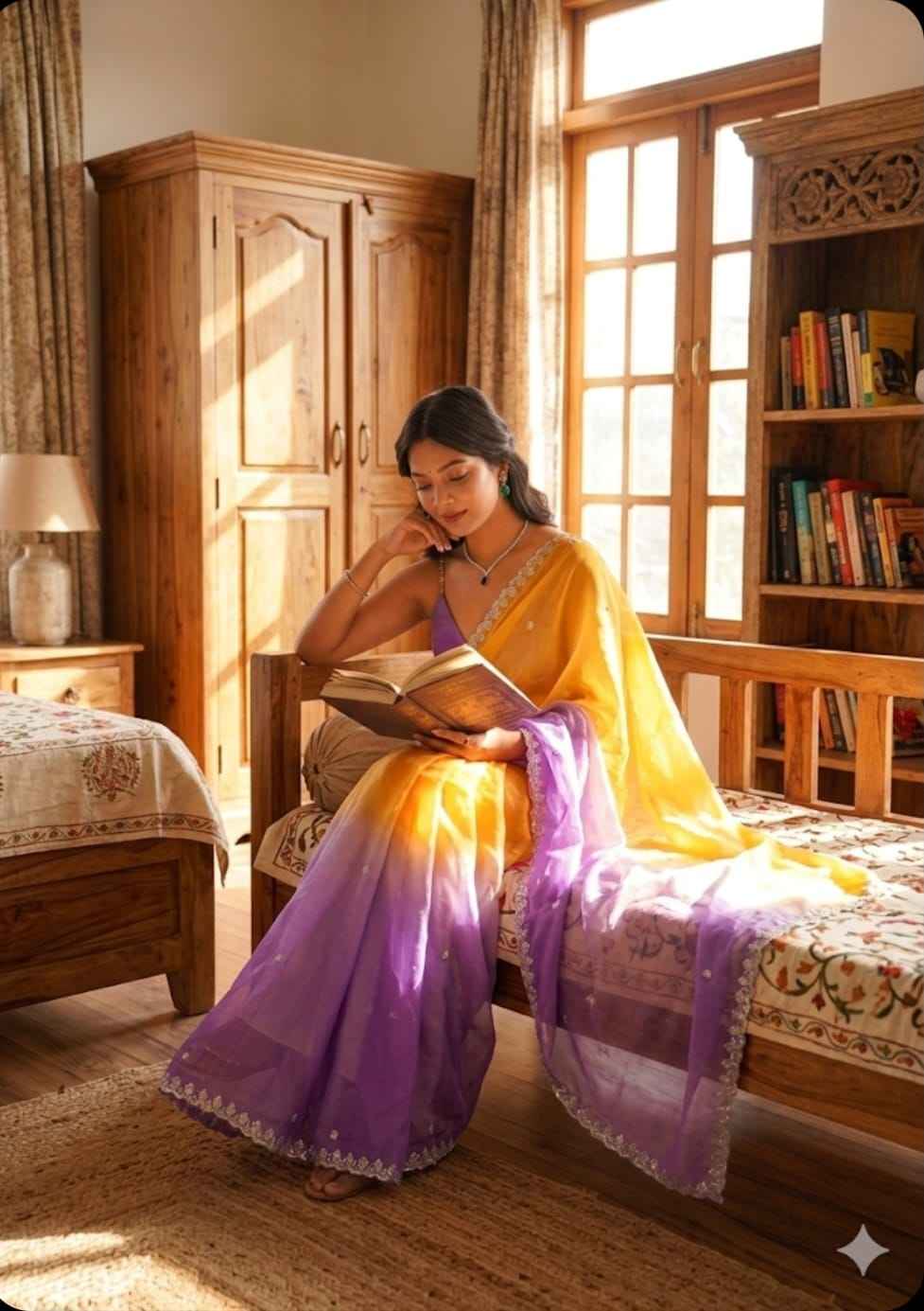 SPACE SILK SEQWANCE EMBROIDERY WORK SAREE