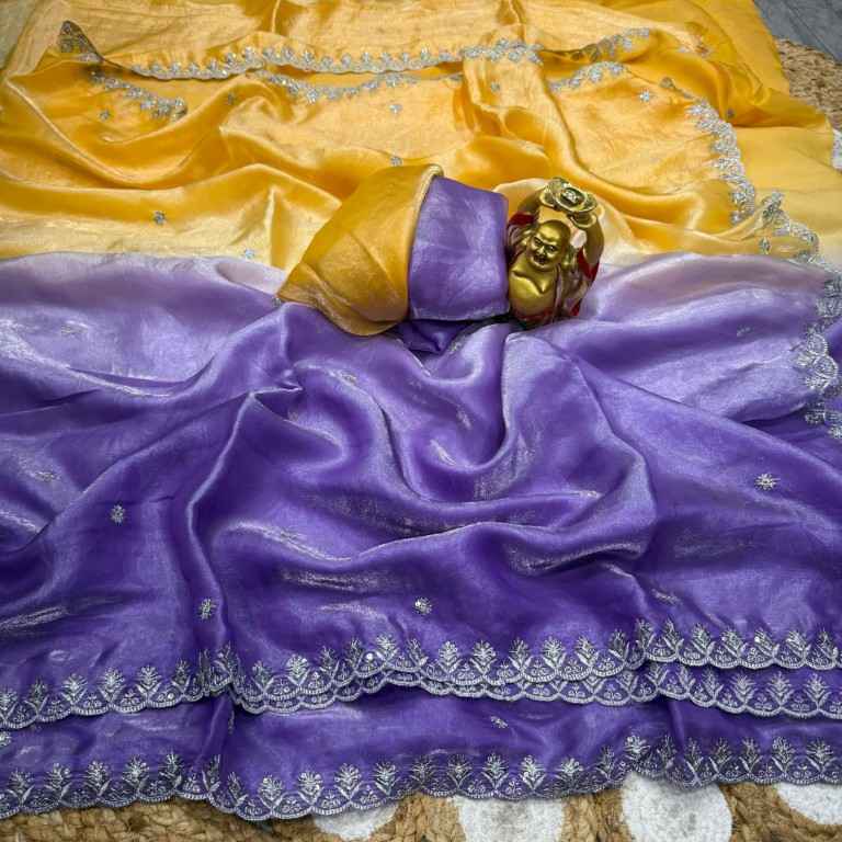 SPACE SILK SEQWANCE EMBROIDERY WORK SAREE