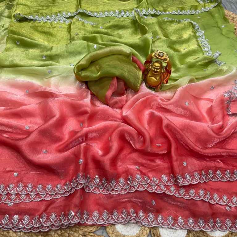 SPACE SILK SEQWANCE EMBROIDERY WORK SAREE