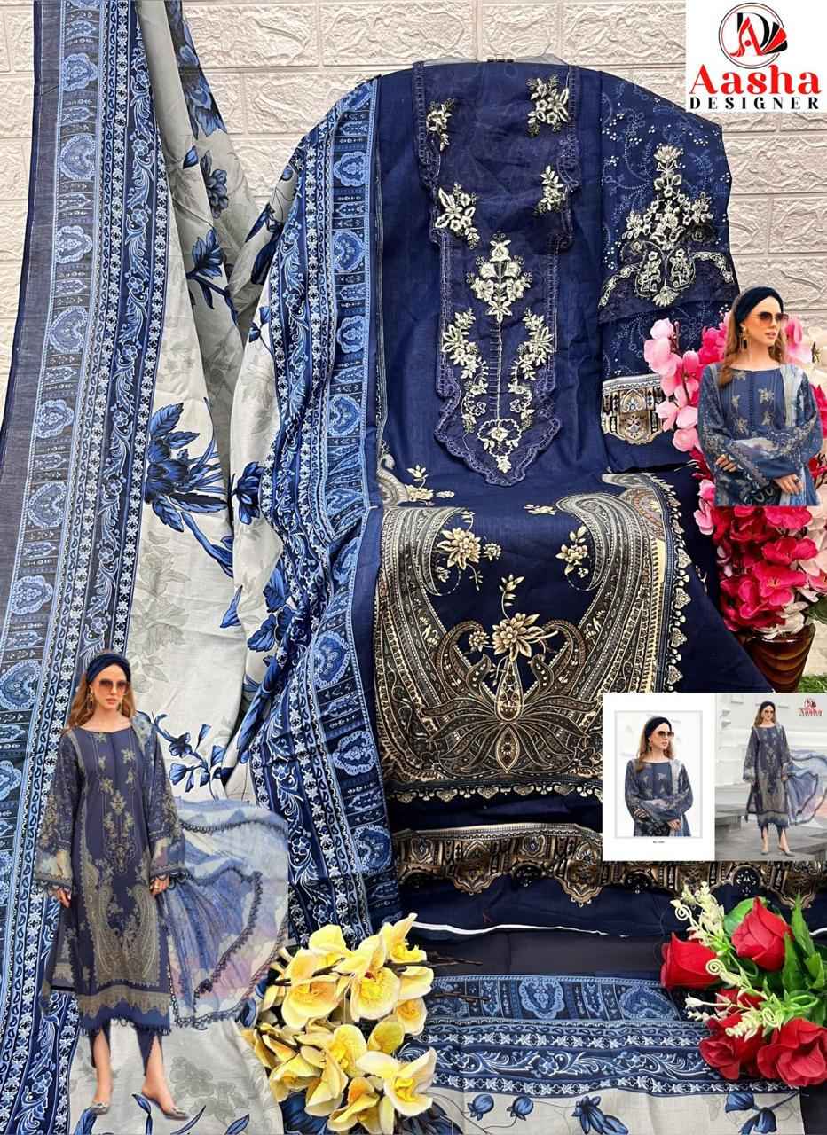 AASHA DESIGNER D.NO 1006 (AD) PURE COTTON PAKISTANI DRESS MATERIAL