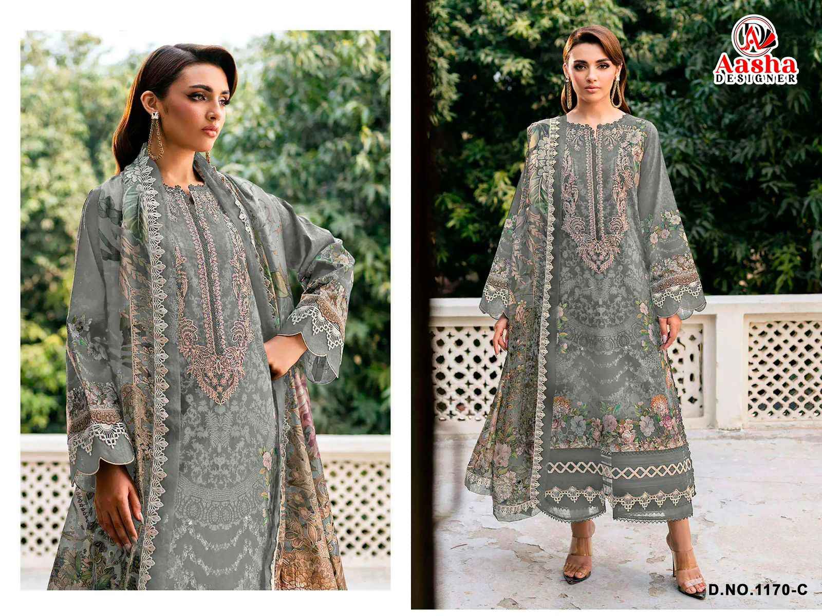 AASHA DESIGNER D.NO 1170 C PURE COTTON PRINTED DRESS MATERIAL 