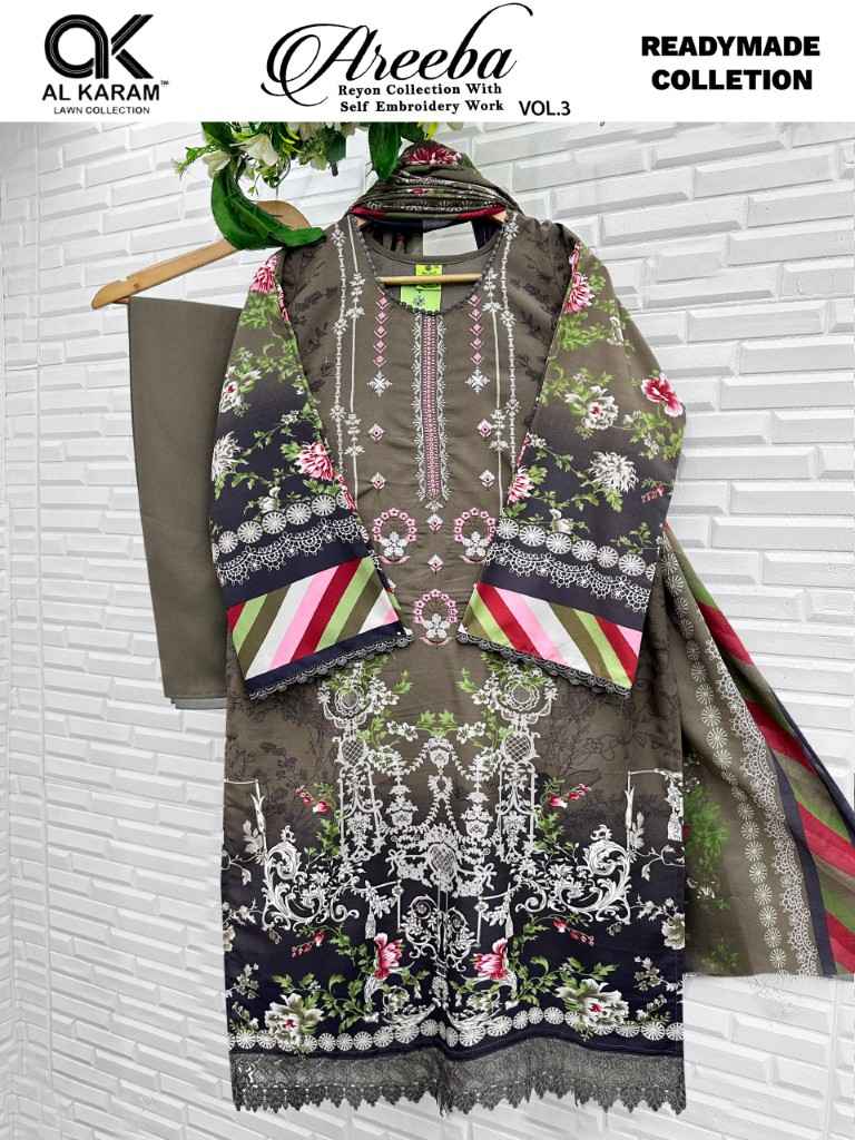 AL KARAM AREEBA VOL-3 RAYON PRINT READYMADE PAKISTANI SUIT