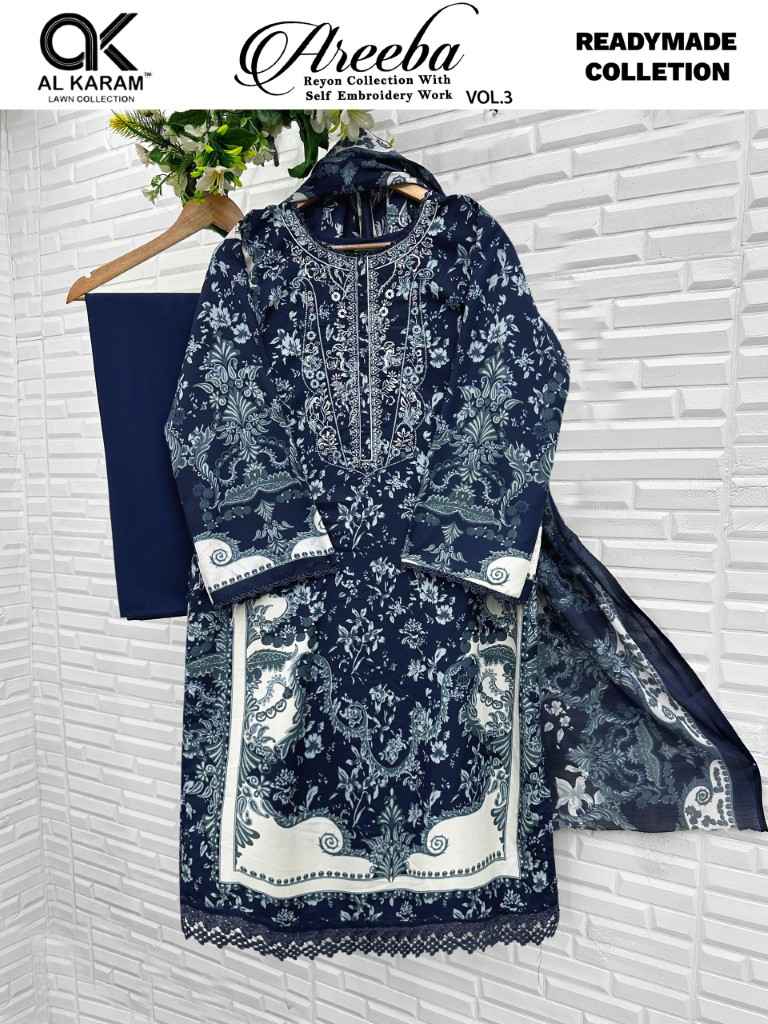 AL KARAM AREEBA VOL-3 RAYON PRINT READYMADE PAKISTANI SUIT