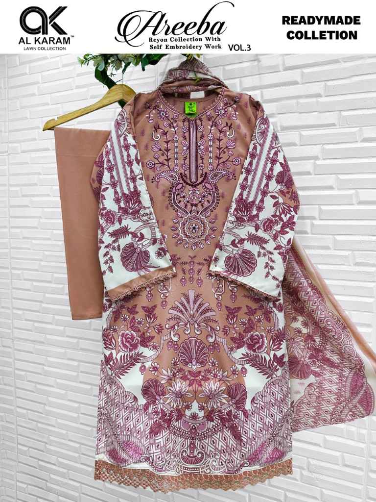 AL KARAM AREEBA VOL-3 RAYON PRINT READYMADE PAKISTANI SUIT