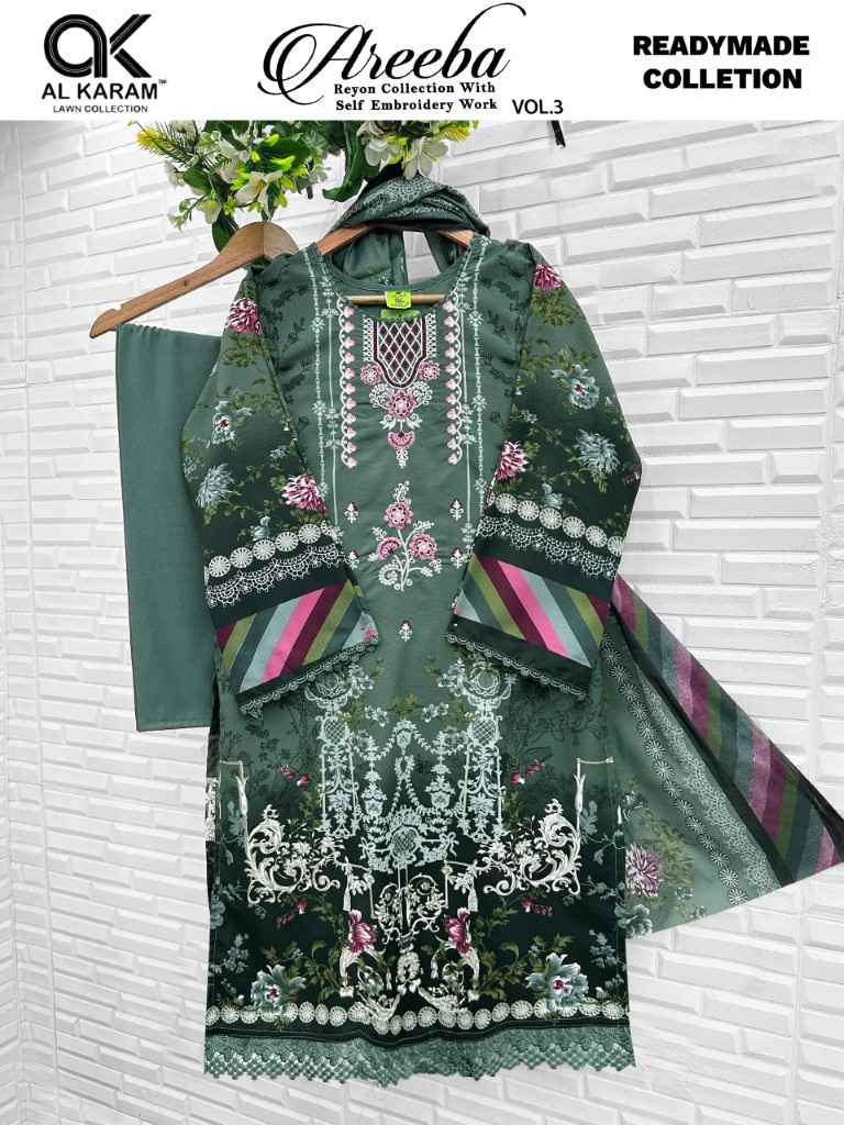 AL KARAM AREEBA VOL-3 RAYON PRINT READYMADE PAKISTANI SUIT