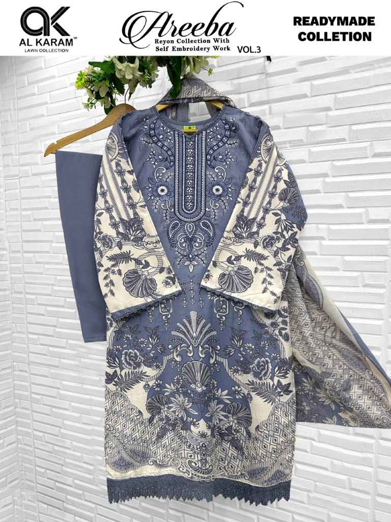 AL KARAM AREEBA VOL-3 RAYON PRINT READYMADE PAKISTANI SUIT
