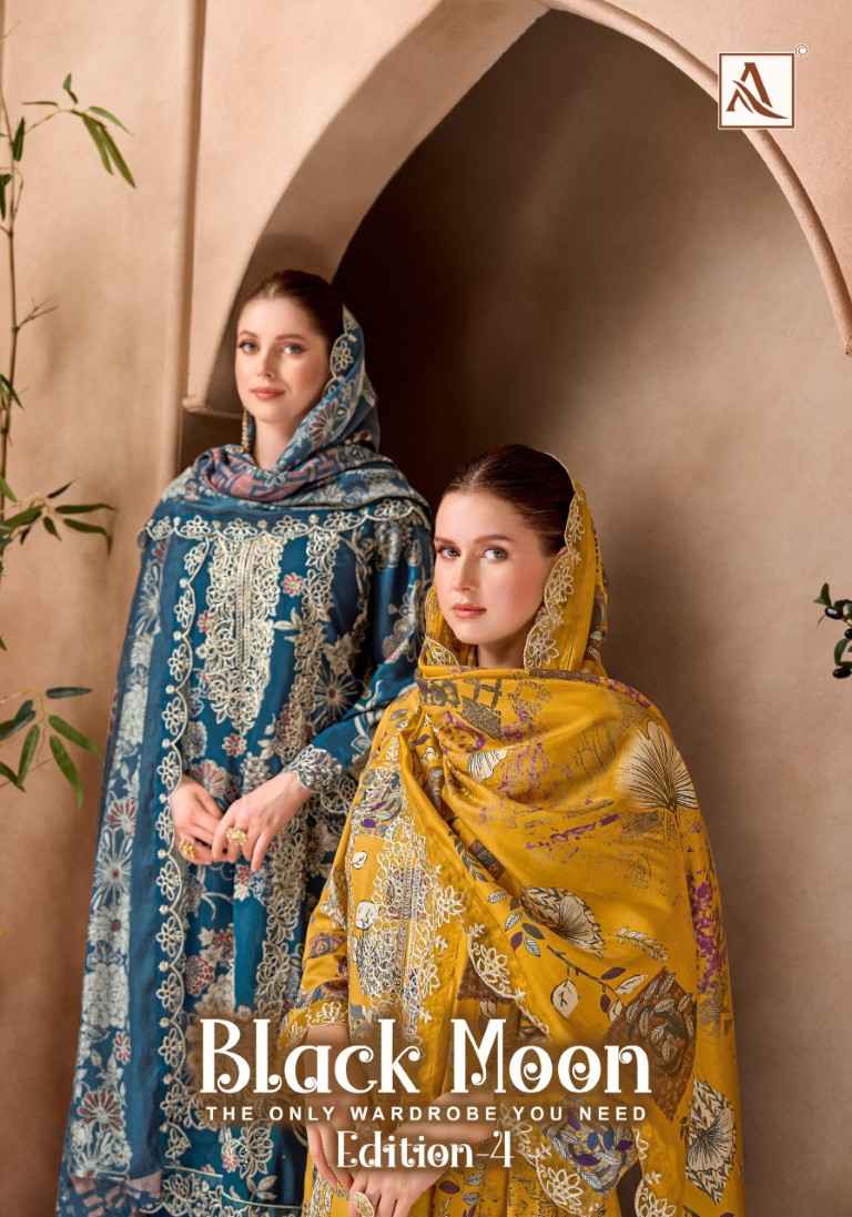 ALOK BLACK MOON VOL-4 VISCOSE REYON EMBROIDERY WORK DRESS MATERIAL