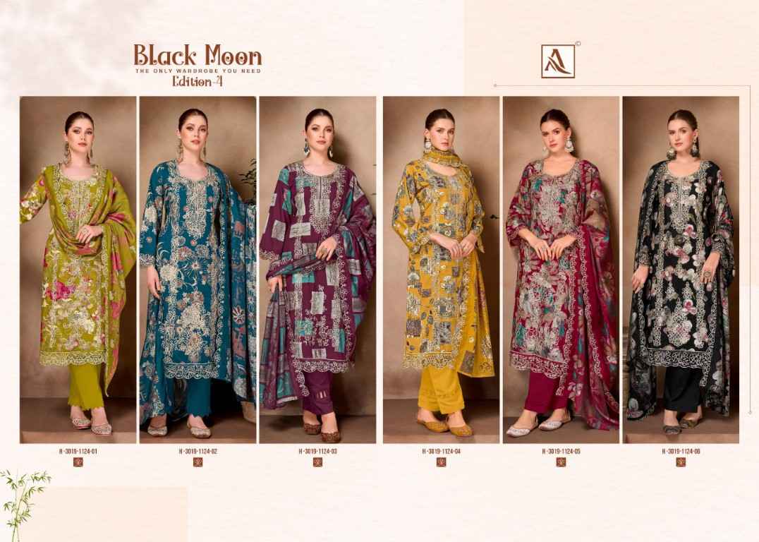 ALOK BLACK MOON VOL-4 VISCOSE REYON EMBROIDERY WORK DRESS MATERIAL