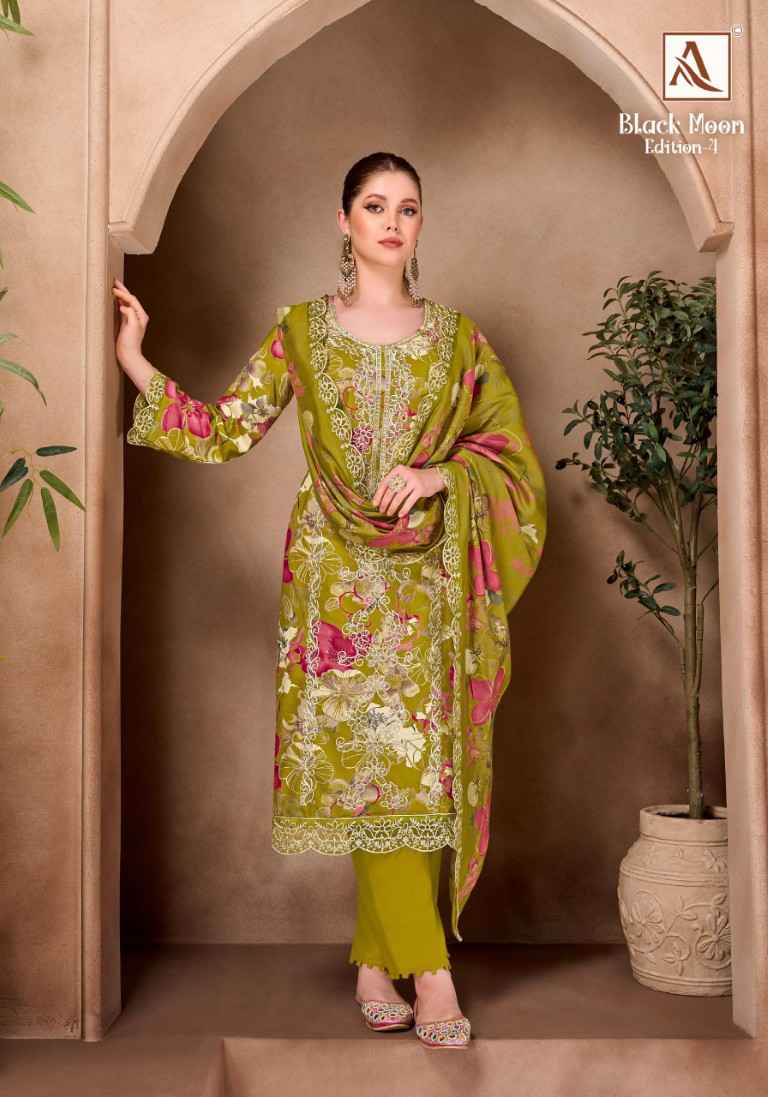 ALOK BLACK MOON VOL-4 VISCOSE REYON EMBROIDERY WORK DRESS MATERIAL