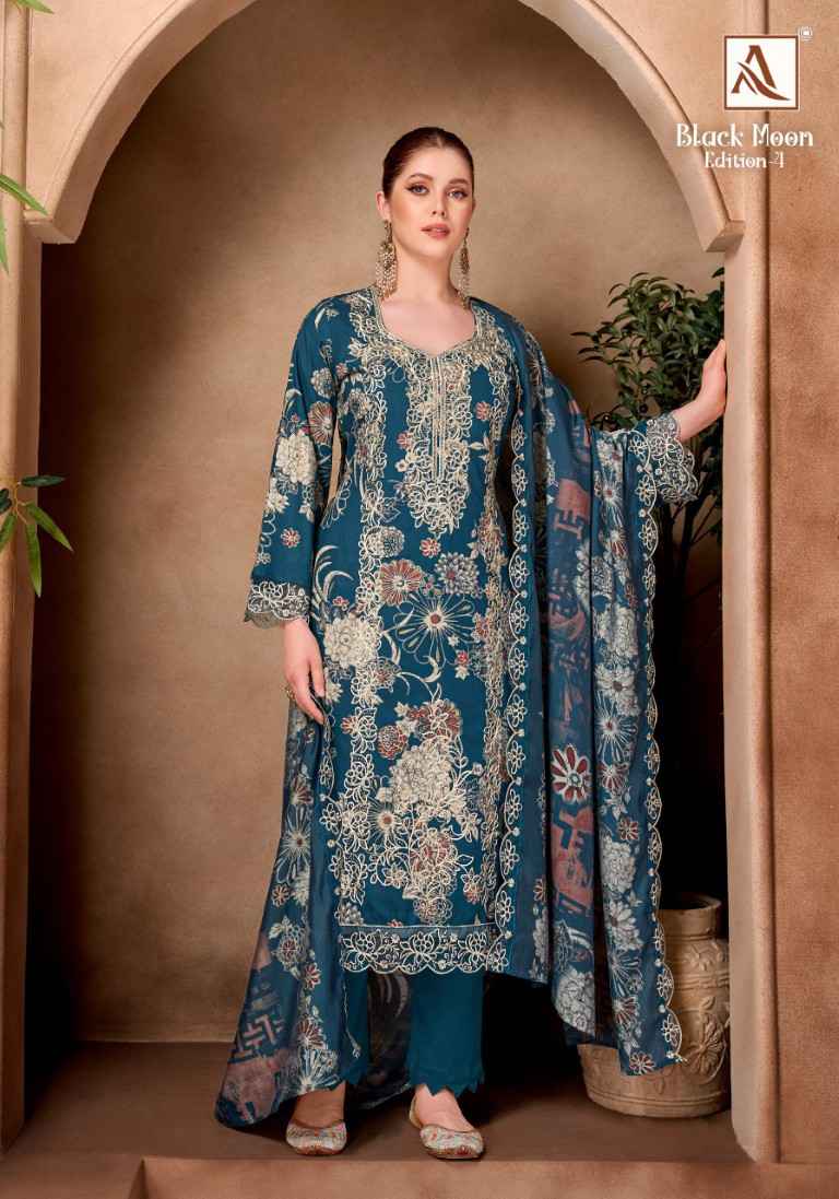 ALOK BLACK MOON VOL-4 VISCOSE REYON EMBROIDERY WORK DRESS MATERIAL