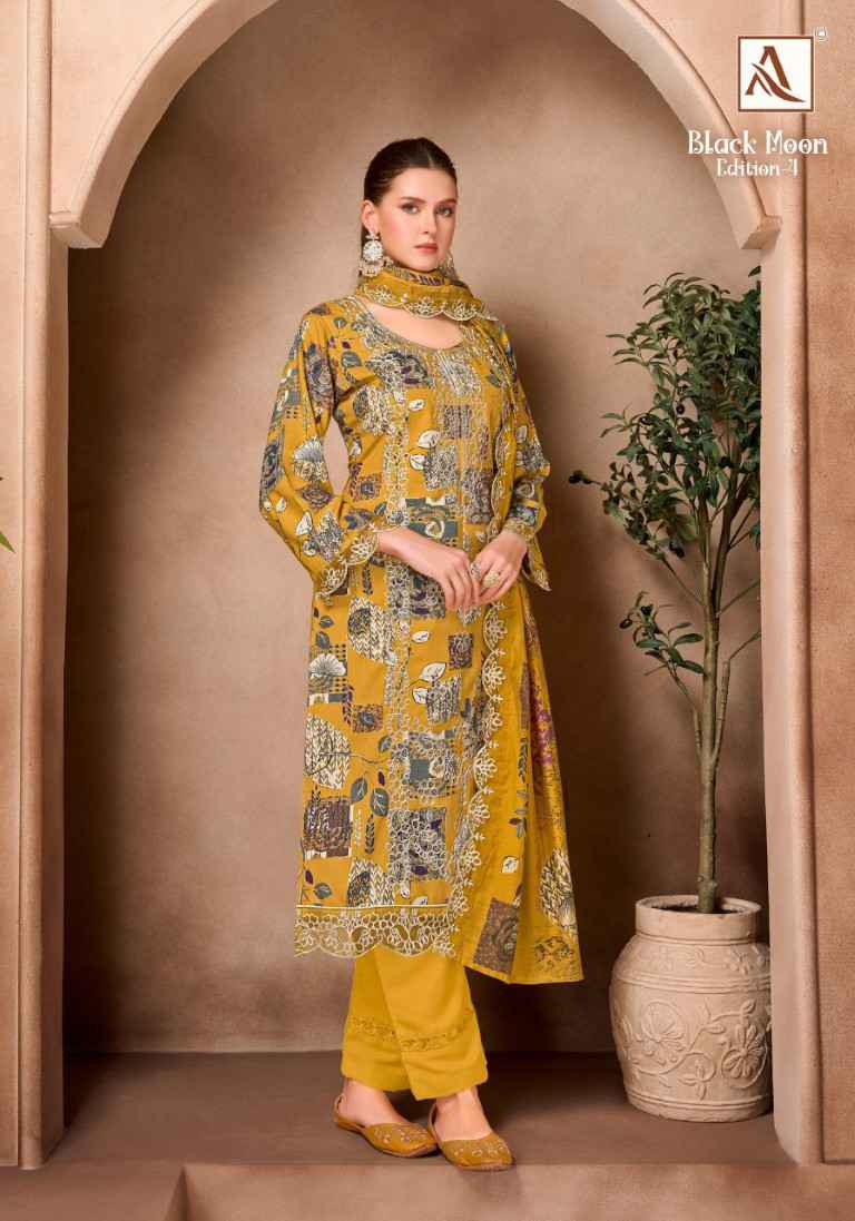 ALOK BLACK MOON VOL-4 VISCOSE REYON EMBROIDERY WORK DRESS MATERIAL