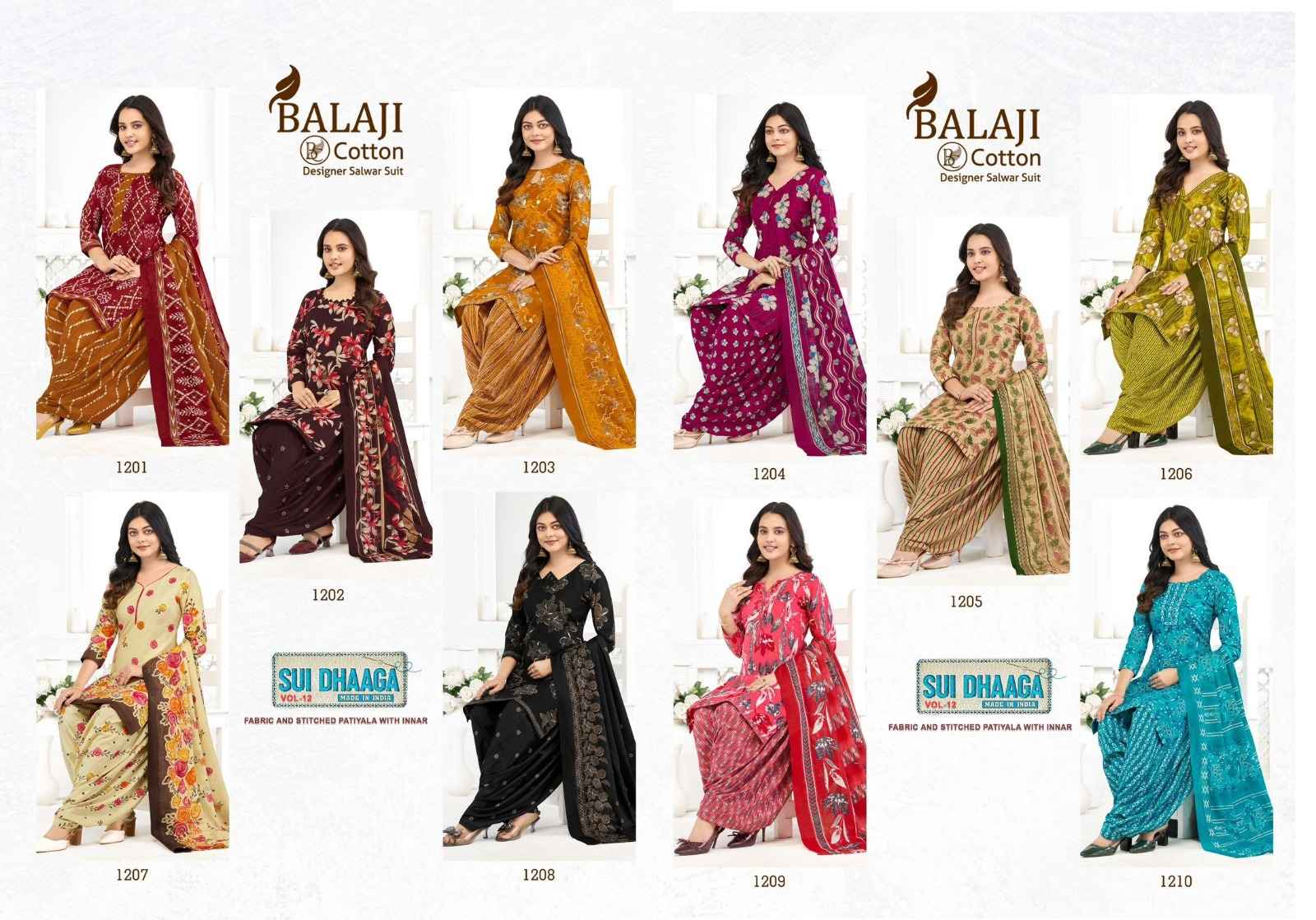 BALAJI SUI DHAGA VOL-12 COTTON PRINTED DRESS MATERIAL