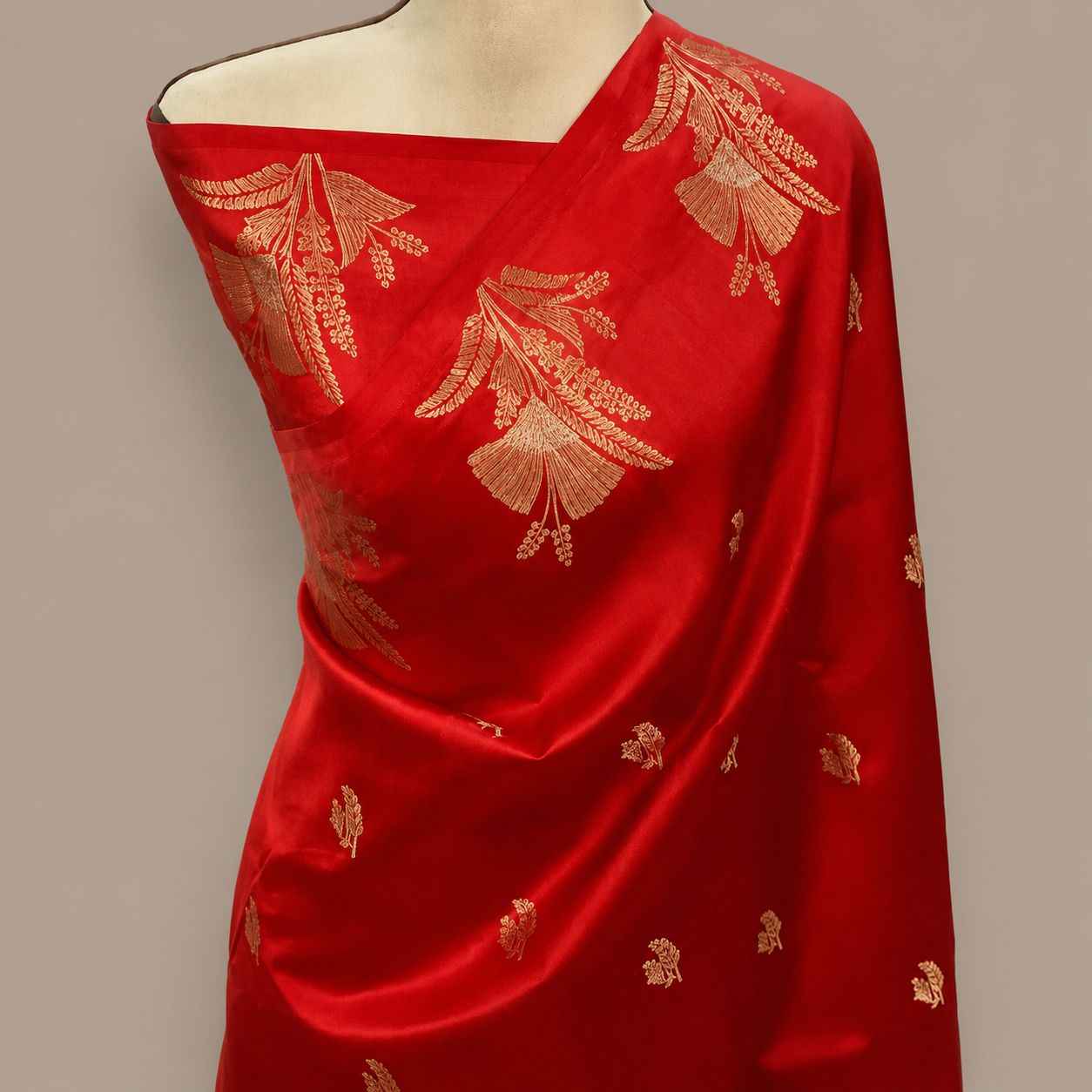 NYLON  BANARASI ZARI WEAVING HAND DYED SAREE  