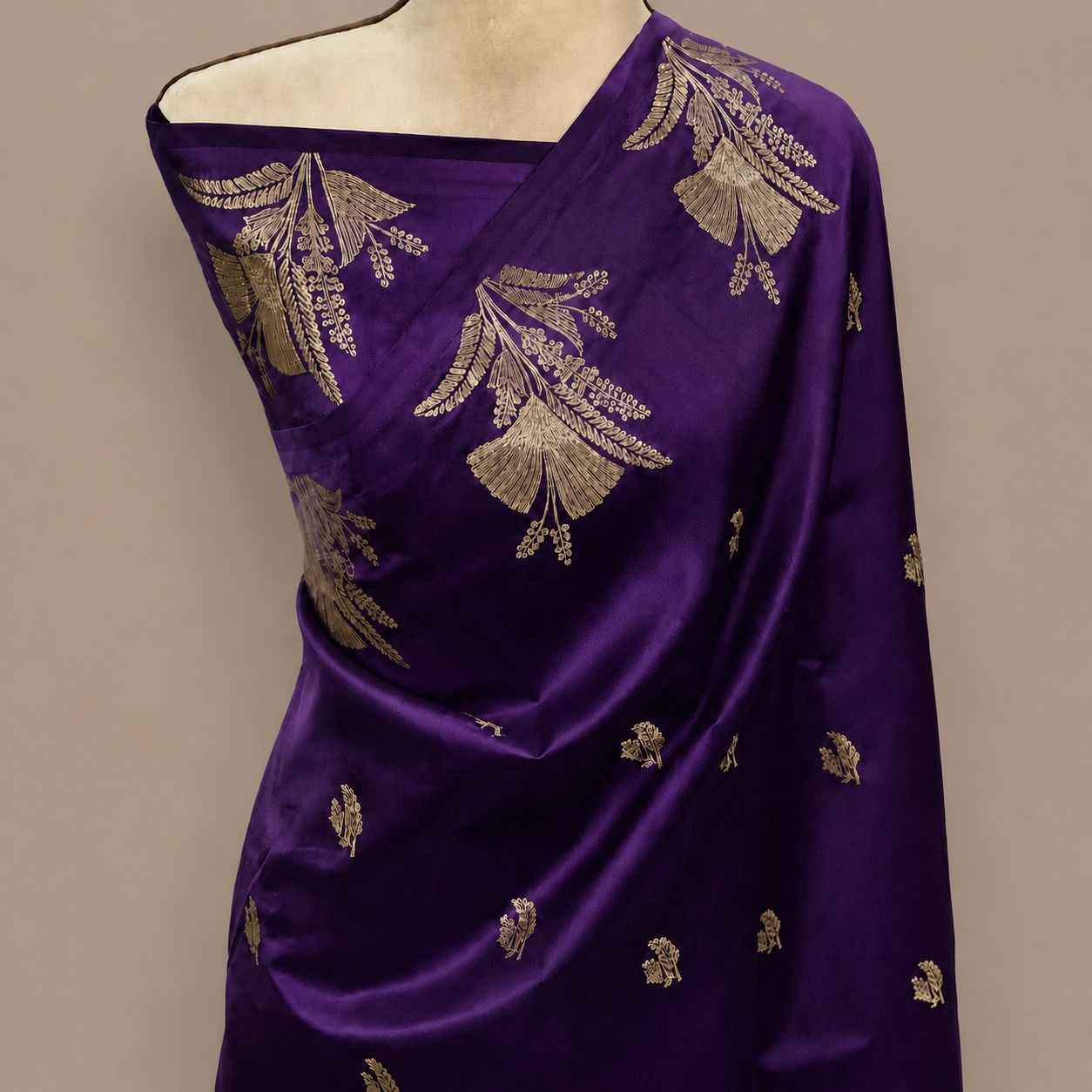 NYLON  BANARASI ZARI WEAVING HAND DYED SAREE  