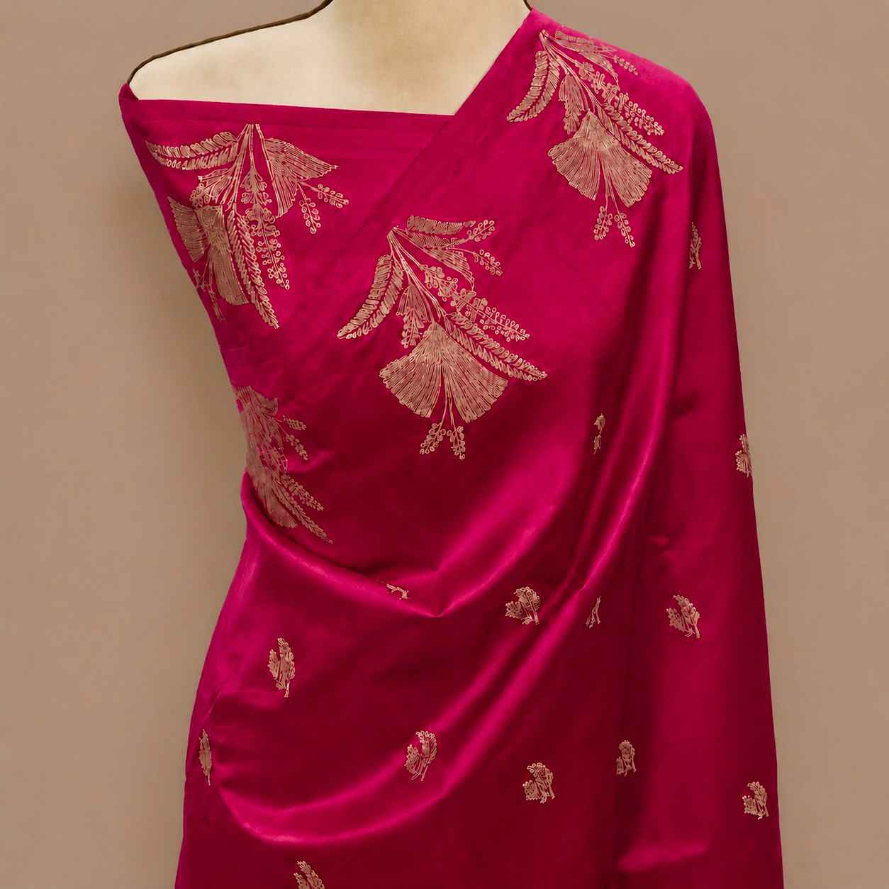 NYLON  BANARASI ZARI WEAVING HAND DYED SAREE  