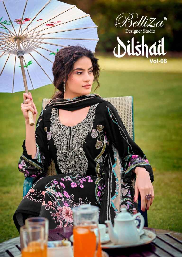 BELLIZA DILSHAD VOL-6 PURE VISCOSE RAYON DRESS MATERIAL
