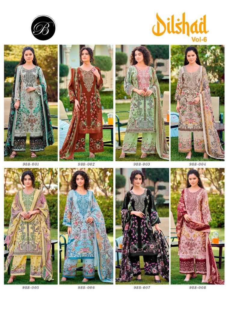 BELLIZA DILSHAD VOL-6 PURE VISCOSE RAYON DRESS MATERIAL