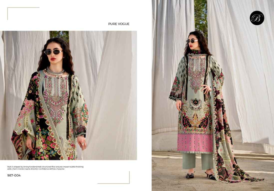 BELLIZA NAIRA VOL-147 PURE COTTON EMBROIDERY DRESS MATERIAL