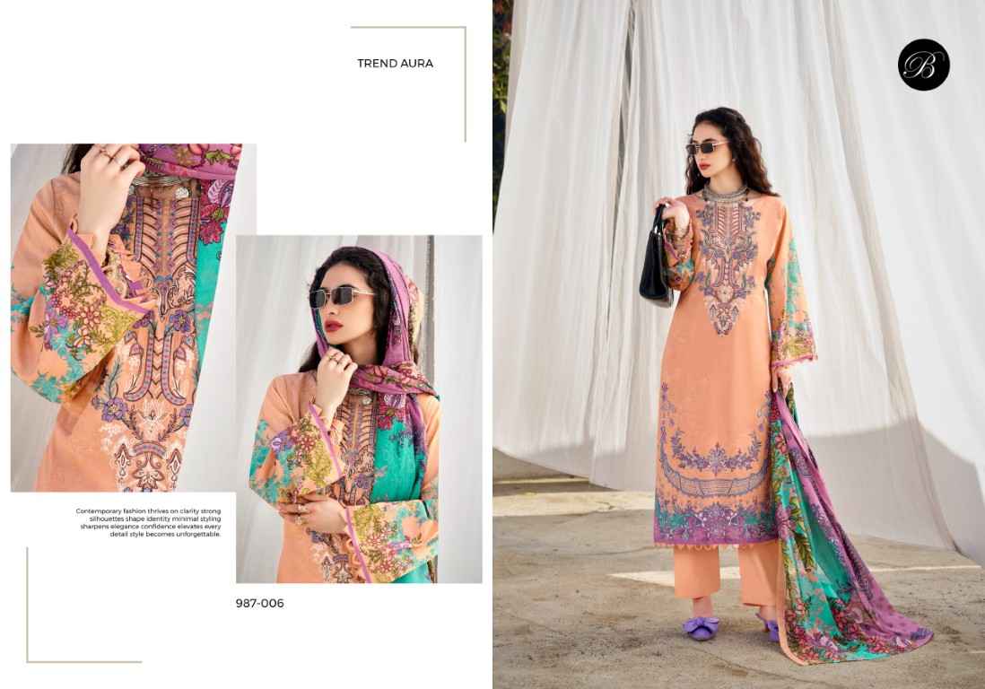 BELLIZA NAIRA VOL-147 PURE COTTON EMBROIDERY DRESS MATERIAL