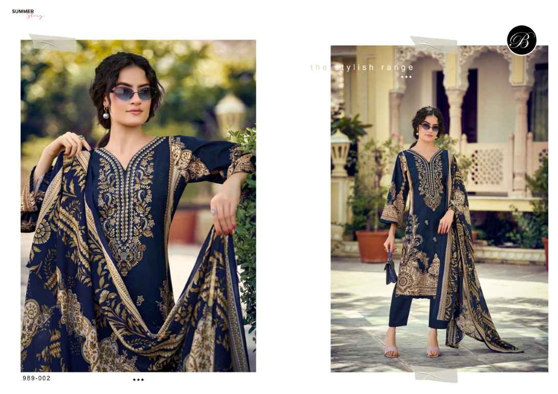 BELLIZA NAIRA VOL-148 PURE COTTON EMBROIDERY DRESS MATERIAL