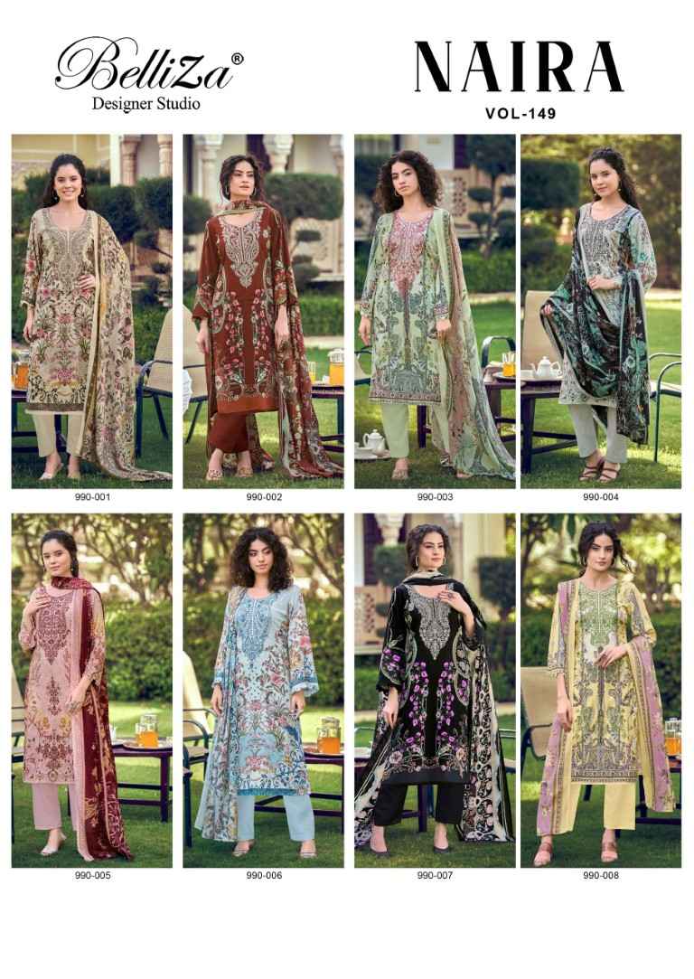 BELLIZA NAIRA VOL-149 PURE COTTON EMBROIDERY DRESS MATERIAL