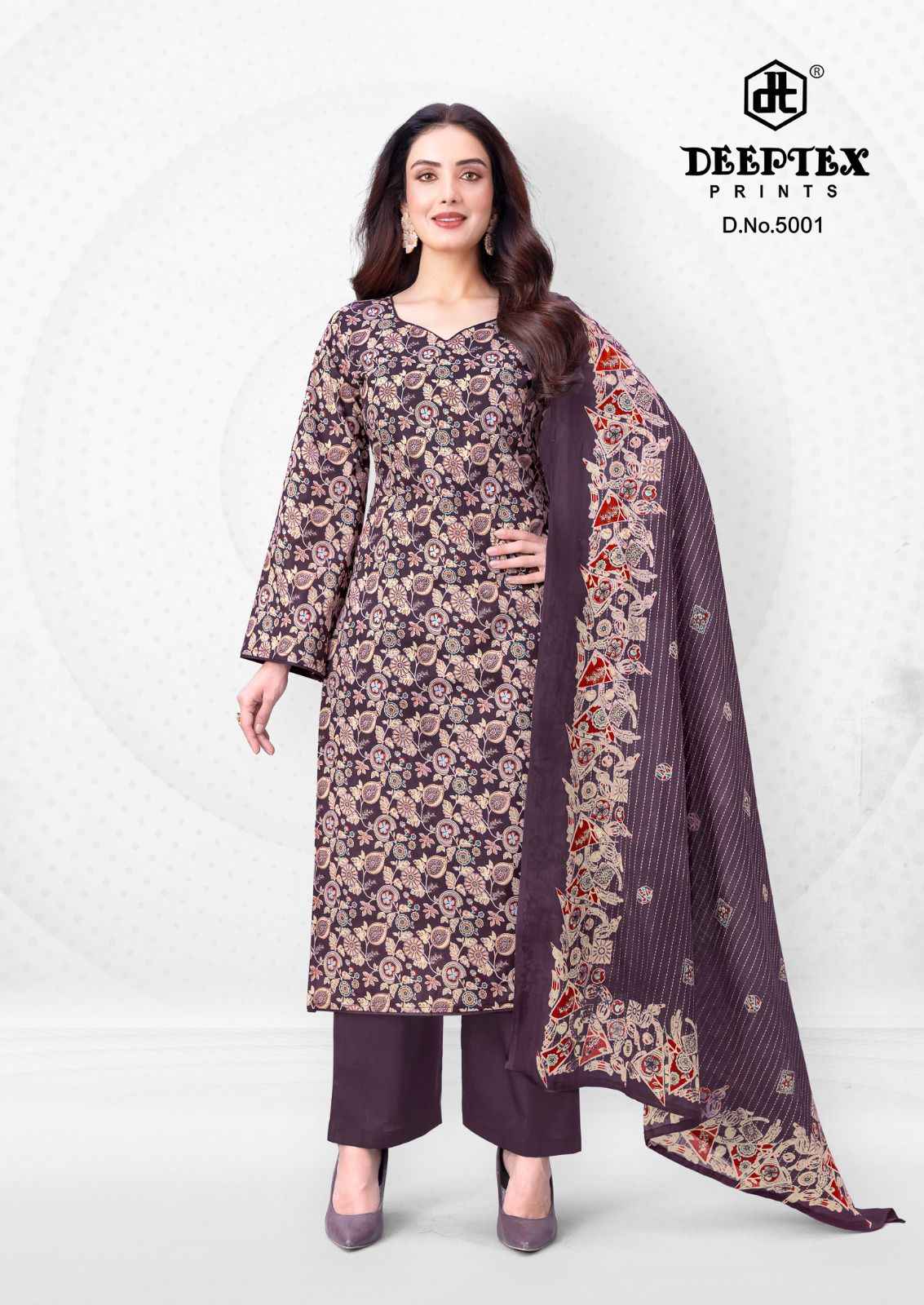 DEEPTEX AALIA AFREEN VOL-5 HEAVY COTTON PRINTED DRESS MATERIAL