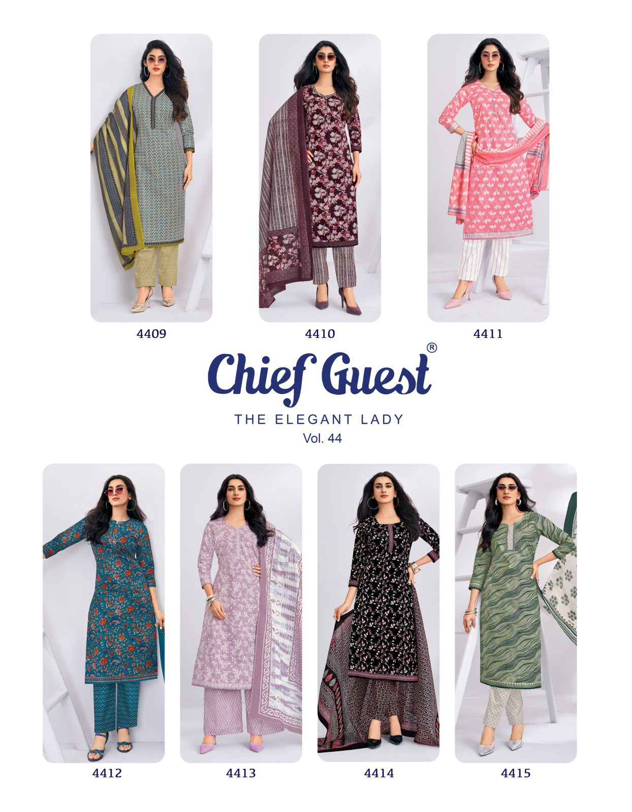 DEEPTEX CHIEF GUEST VOL-44 PURE COTTON DRESS MATERIAL