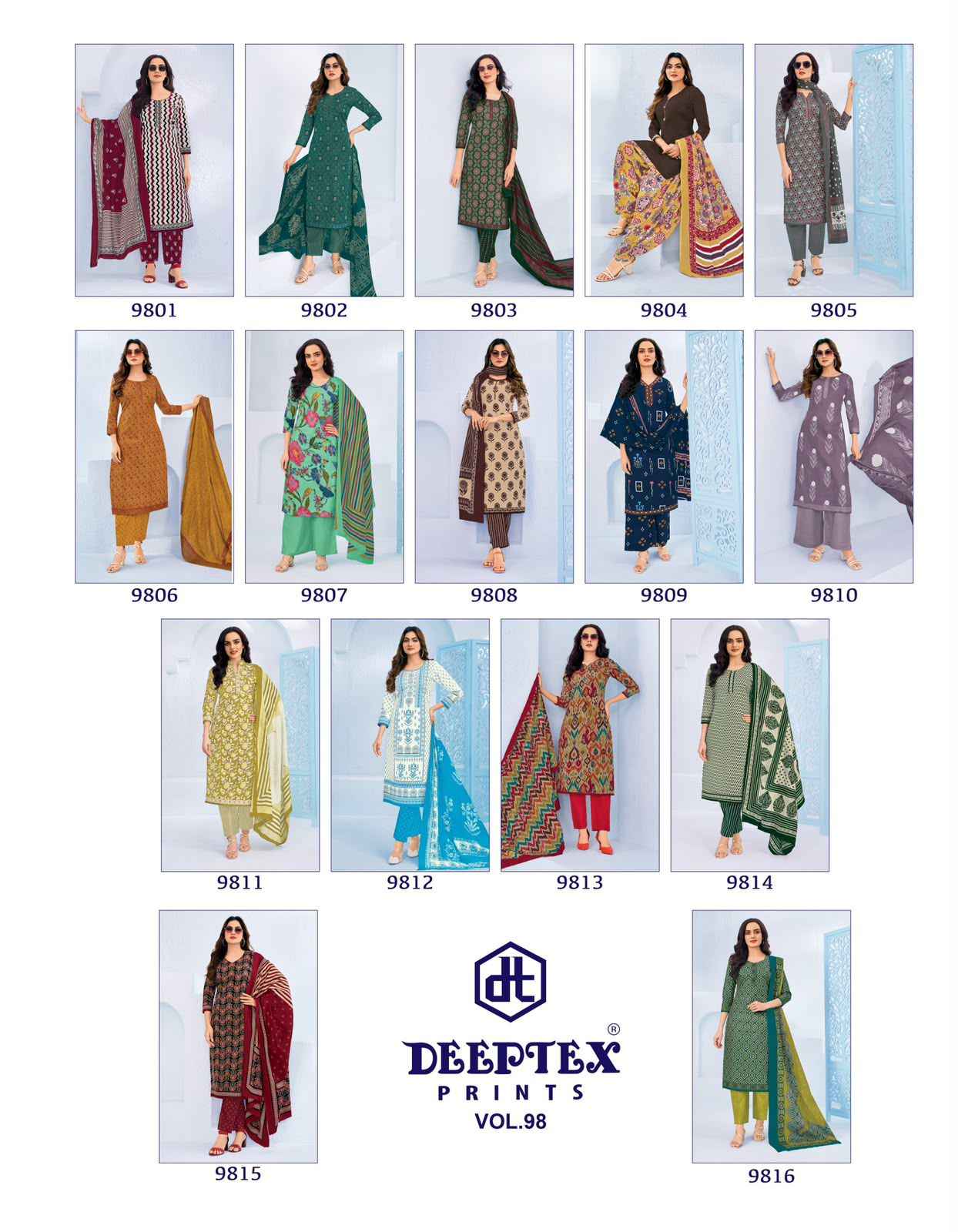 DEEPTEX MISS INDIA VOL-98 PURE COTTON DRESS MATERIAL