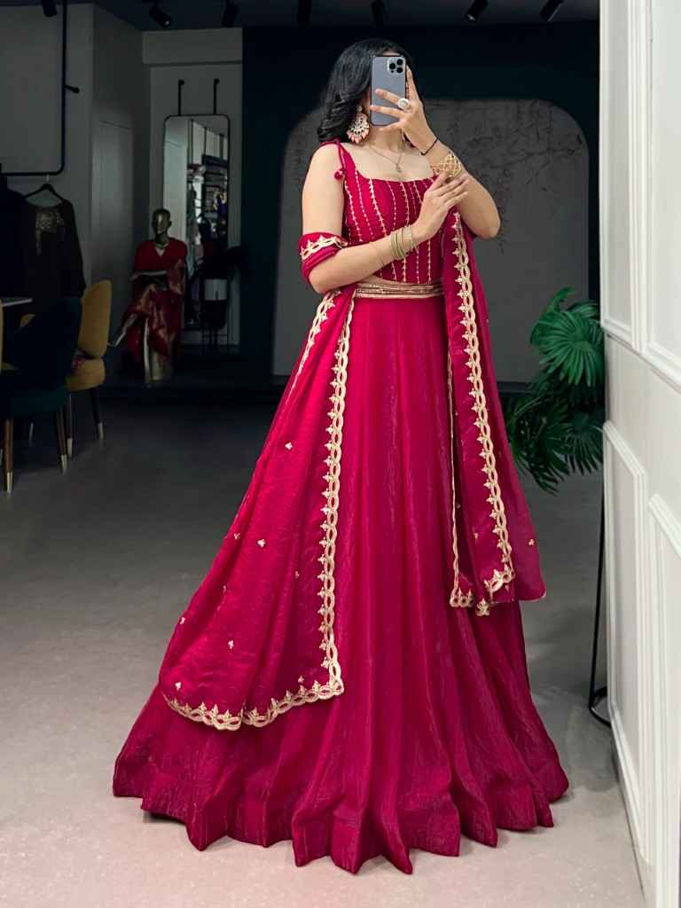 FENDI SEQUINS AND THREAD EMBROIDERY WORK LEHENGA CHOLI