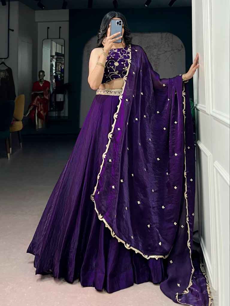 FENDI SEQUINS AND THREAD EMBROIDERY WORK LEHENGA CHOLI