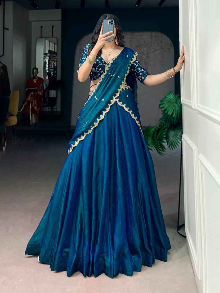 FENDI SEQUINS AND THREAD EMBROIDERY WORK LEHENGA CHOLI