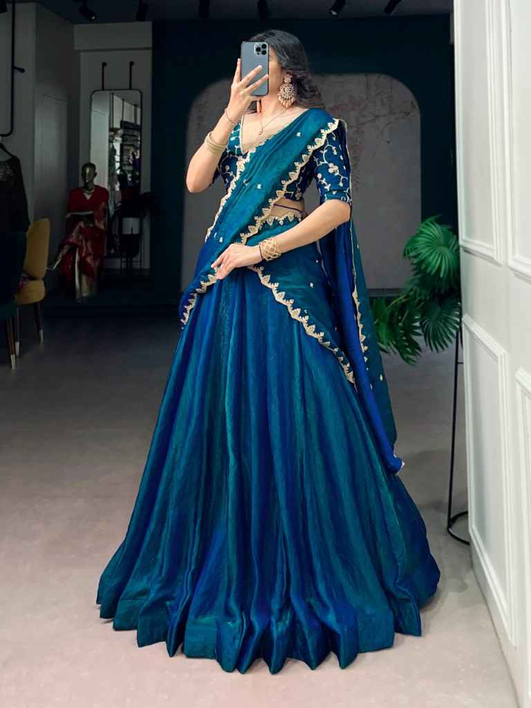 FENDI SEQUINS AND THREAD EMBROIDERY WORK LEHENGA CHOLI