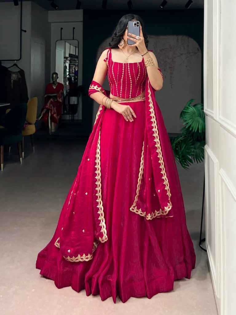 FENDI SEQUINS AND THREAD EMBROIDERY WORK LEHENGA CHOLI