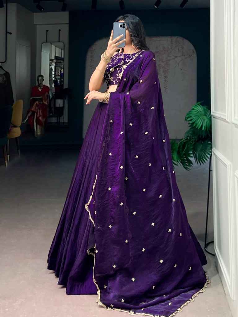 FENDI SEQUINS AND THREAD EMBROIDERY WORK LEHENGA CHOLI