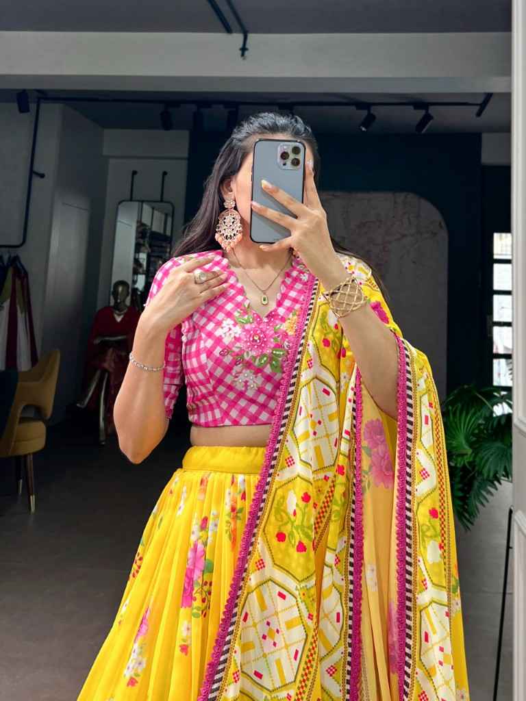 FLORAL GEORGETTE ELEGANT PRINTED FLAIR LEHENGA CHOLI