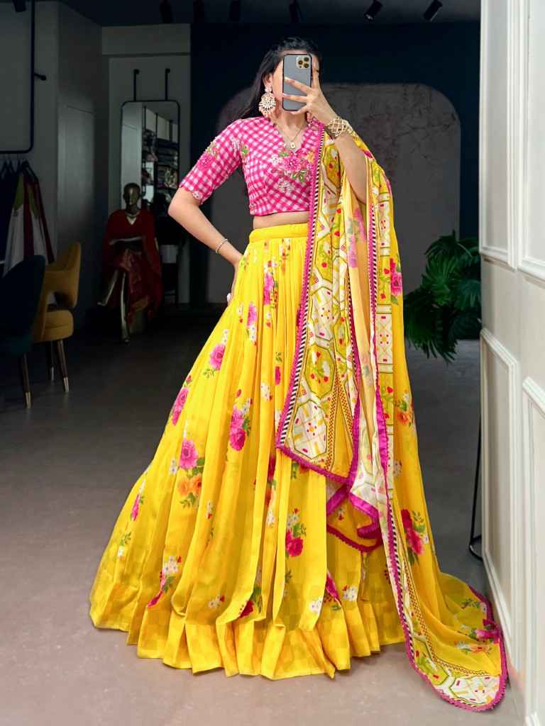 FLORAL GEORGETTE ELEGANT PRINTED FLAIR LEHENGA CHOLI