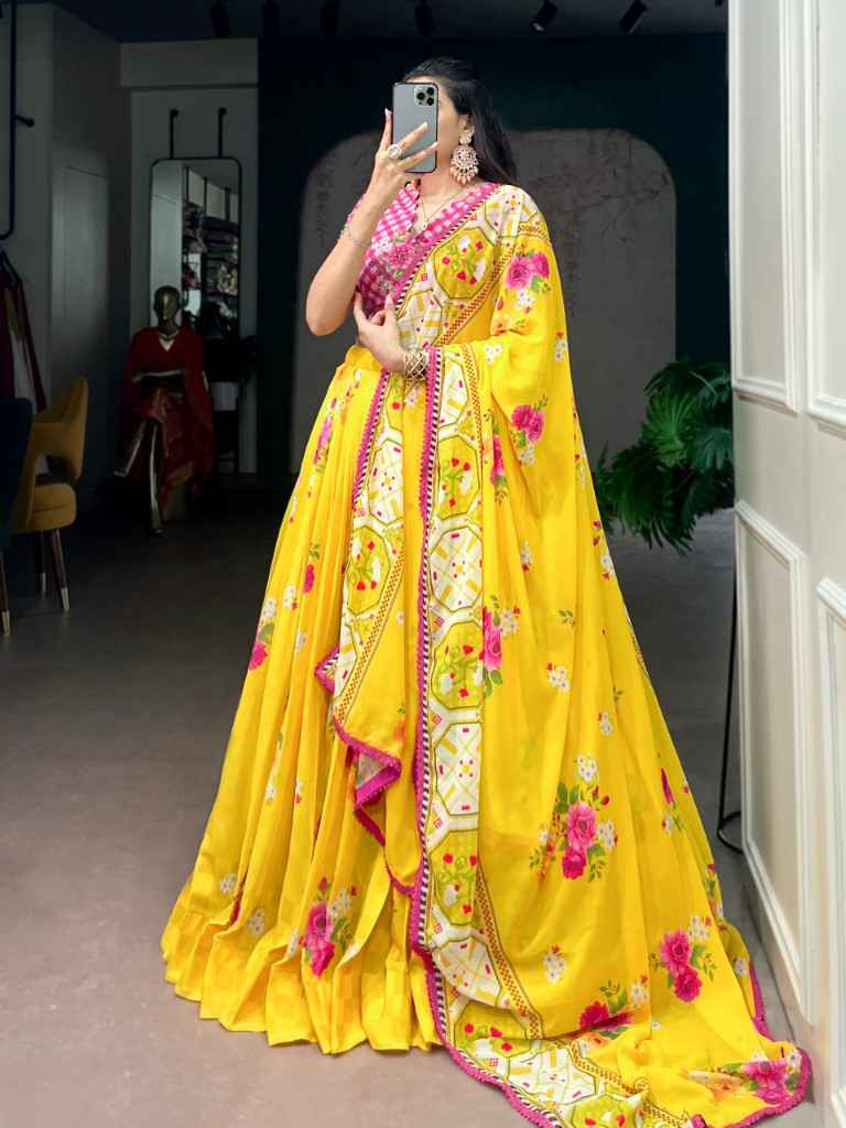 FLORAL GEORGETTE ELEGANT PRINTED FLAIR LEHENGA CHOLI