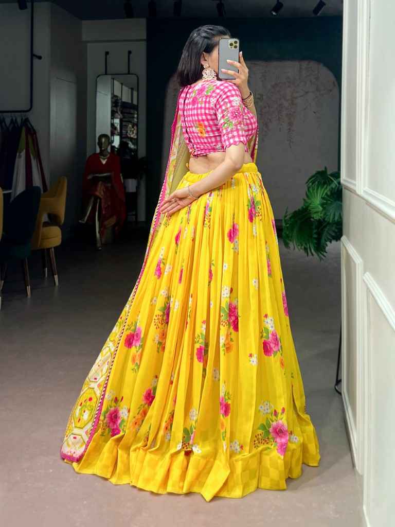 FLORAL GEORGETTE ELEGANT PRINTED FLAIR LEHENGA CHOLI