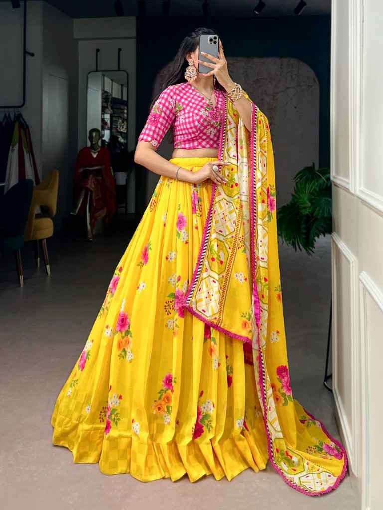 FLORAL GEORGETTE ELEGANT PRINTED FLAIR LEHENGA CHOLI