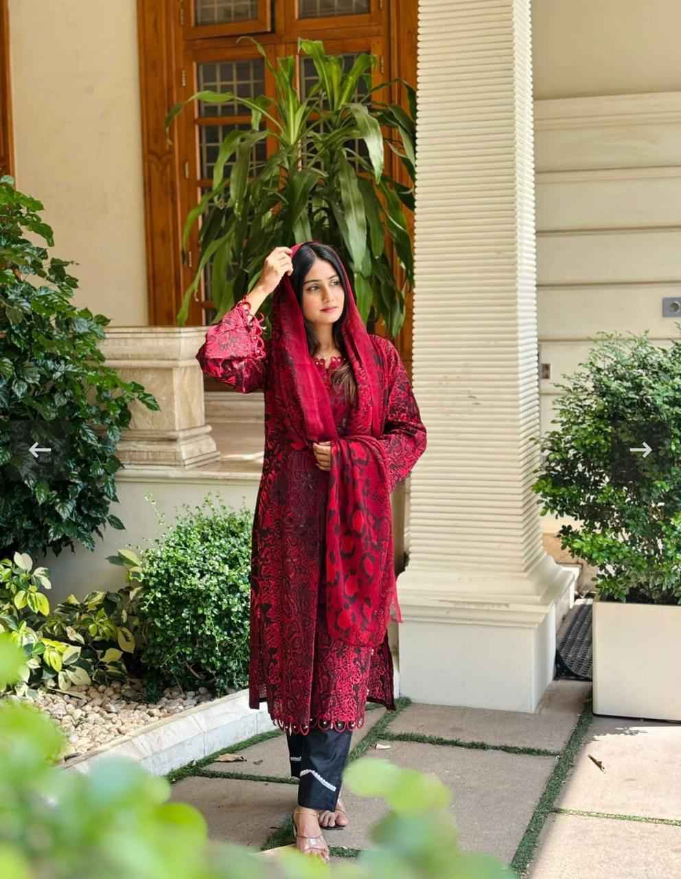 HAZZEL MARIA B D.NO 379 & 386 PURE COTTON PAKISTANI DRESS MATERIAL