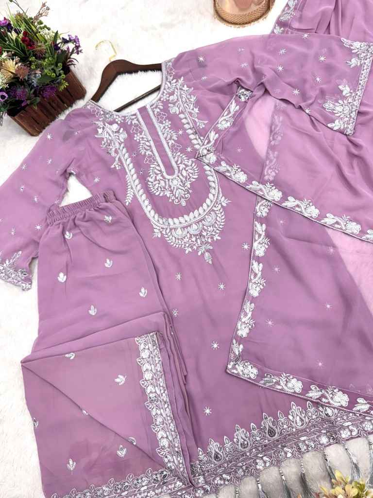 HEAVY FAUX GEORGETTE EMBROIDERY SEQUENCE WORK READYMADE PAKISTANI SUIT 
