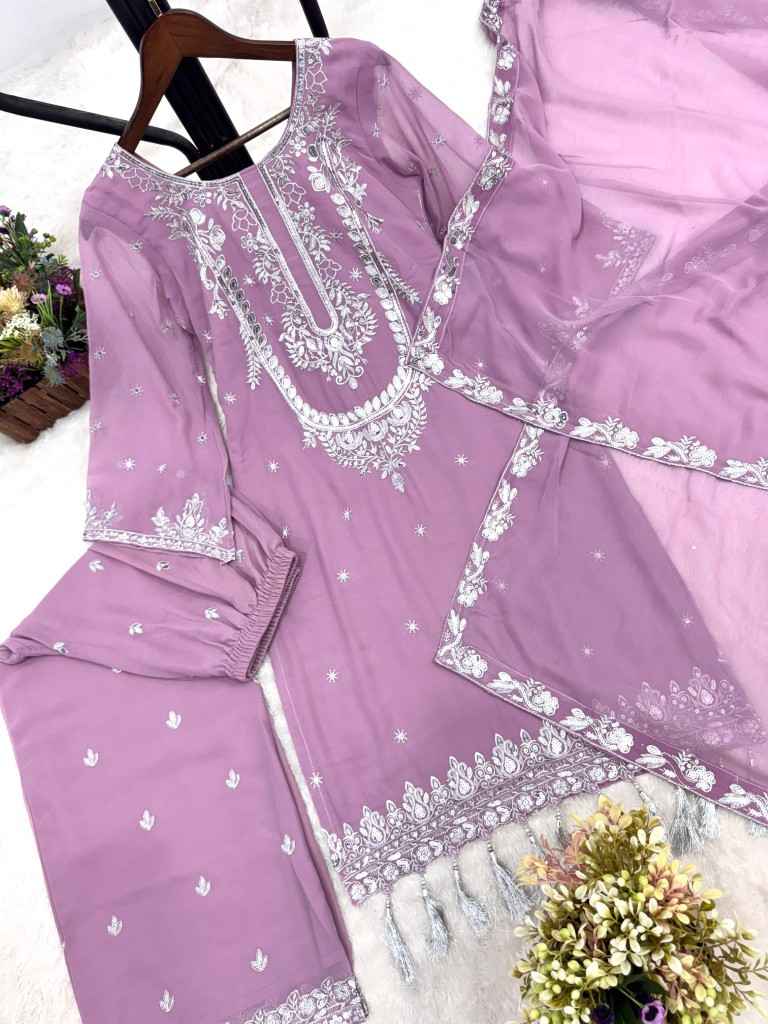 HEAVY FAUX GEORGETTE EMBROIDERY SEQUENCE WORK READYMADE PAKISTANI SUIT 