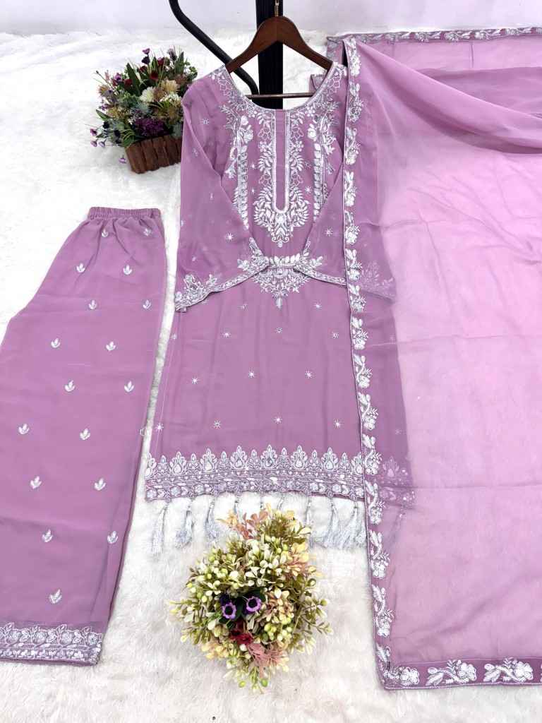HEAVY FAUX GEORGETTE EMBROIDERY SEQUENCE WORK READYMADE PAKISTANI SUIT 