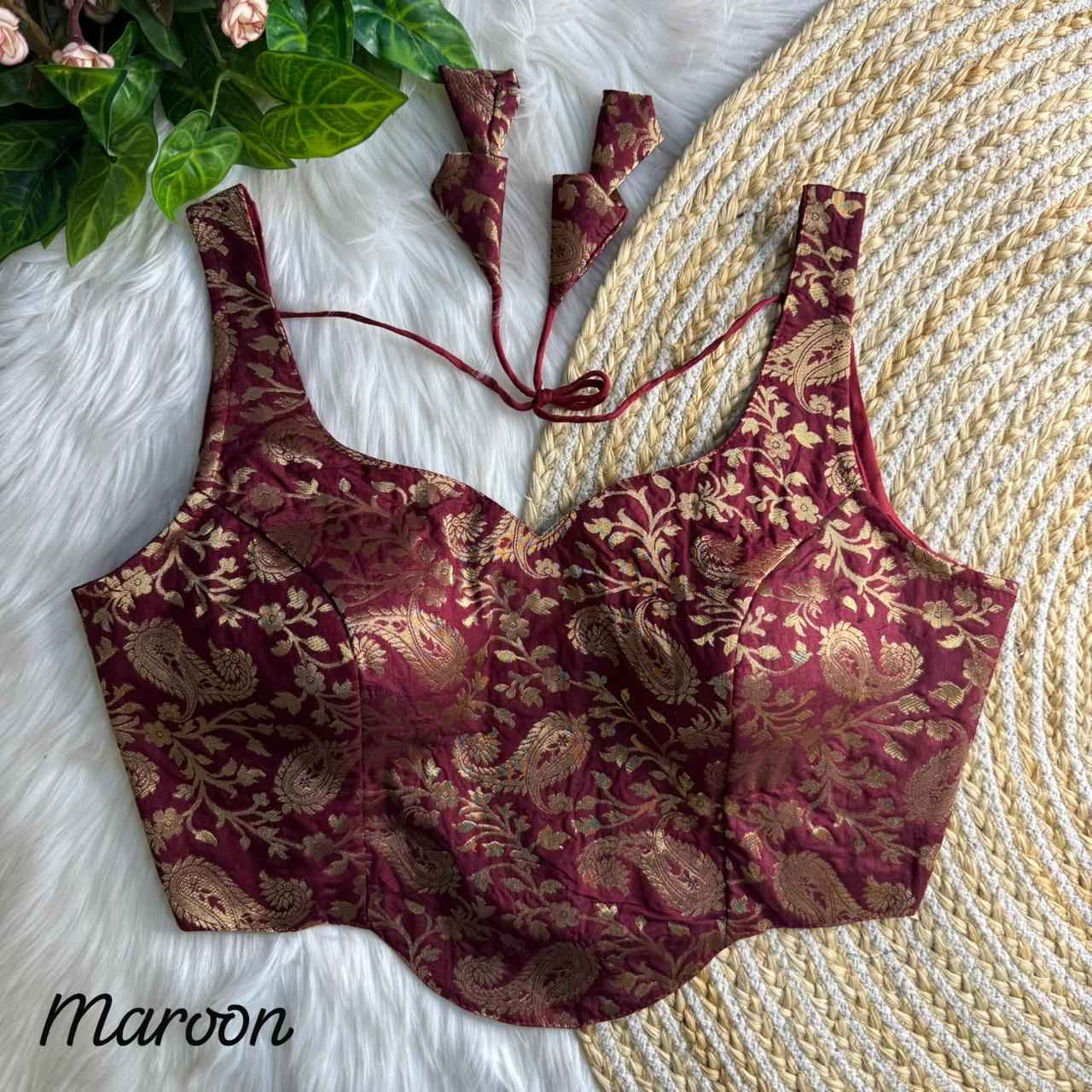 HEAVY JARI BANARASI CORSET STYLE BLOUSE